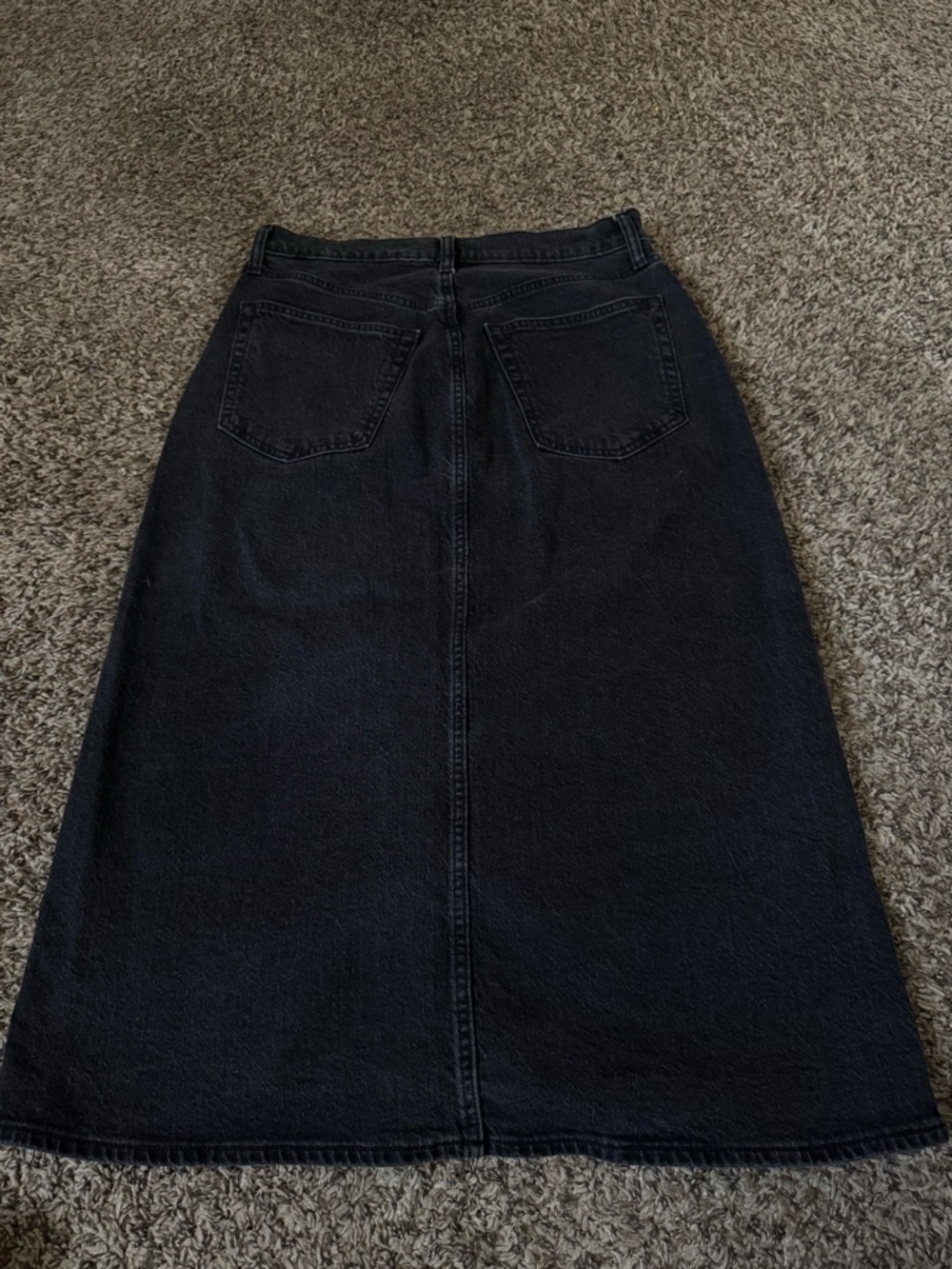 Universal Thread Black Midi Button-Front Denim Skirt - Picture 2 of 3